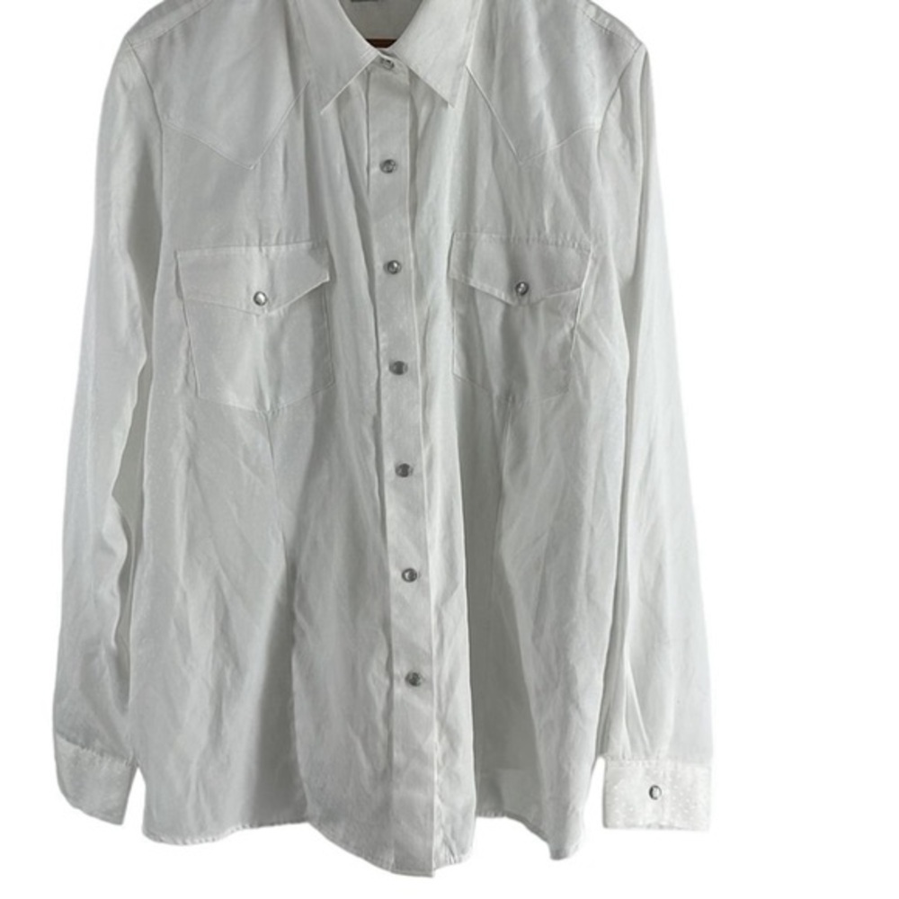 Roper pearl snap western shirt all over monotone print cowboy rodeo sz 2X - Picture 2 of 13